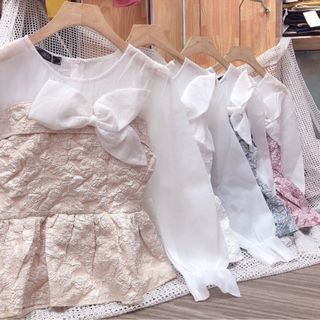 Áo kiểu ren phối gấm