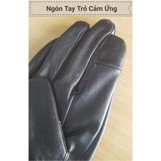 Găng Tay Da Cừu Nam Cảm Ứng Mỏng Nhẹ Lót Lông Đi Mưa Thoải Mái, Dễ Lái Xe - Không Bong Nổ - Bảo Hành Da Thật 3 Năm MS123