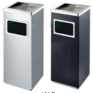 Thùng Rác Inox Gạt Tàn Thuốc - 24 x 24 x 61 cm