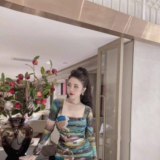Đầm ôm in họa tiết thời trang