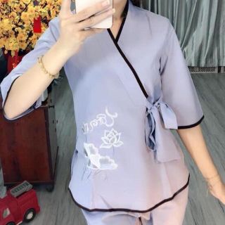Quần áo đi chùa #xéo thêu chữ Tâm
