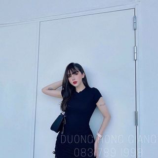 Đầm ôm body nhún eo dây rút 2 bên xinh xắn quyến rũ