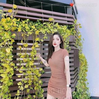 Đầm ôm body nhún eo dây rút 2 bên xinh xắn quyến rũ