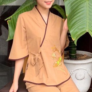 Quần áo đi chùa #xéo thêu chữ Tâm