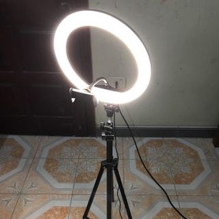 Bộ Đèn Livestream Size 26CM - Kèm Chân Đèn + Giá Đỡ Điện Thoại