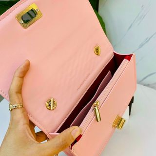 Túi hộp khoá xoay da đan