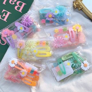 Set 6 Kẹp Tóc Và Vòng Buộc Tóc Hoa Cúc