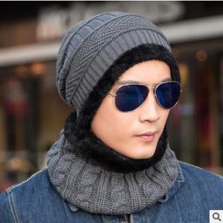 Mũ len kèm khăn lót lông cao cấp cho nam nữ