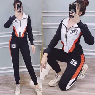 Bộ thể thao áo khoác phối màu TT436
