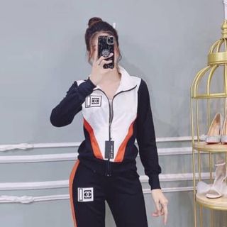 Bộ thể thao áo khoác phối màu TT436