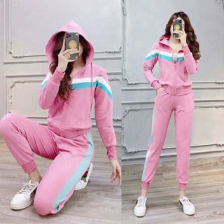 Bộ đồ thể thao áo khoác form rộng mũ trùm TT407