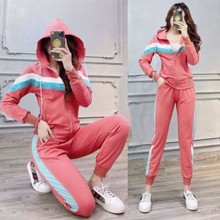 Bộ đồ thể thao áo khoác form rộng mũ trùm TT407