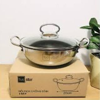 Nồi kho thịt cá 20cm 3 đáy từ chống dính fivestar - đồ dùng nhà bếp - bộ nồi chảo giá sỉ