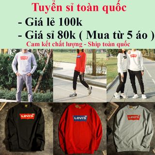 Sweater Levis - Áo Nỉ thu đông - Áo dài tay cao cấp