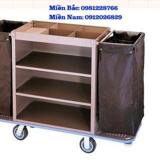 Khám phá địa chỉ cung cấp xe đẩy dọn phòng khách sạn thép phun sơn màu nâu giá sỉ