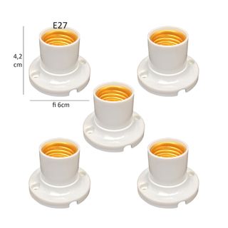 Sỉ 100 Đui đèn gắn ốp tường E27 đuôi xoáy 27mm chếch góc 45 độ hoặc vuông 90 độ -Ax