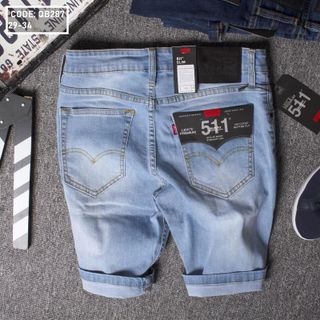 Quần short jean nam trơn cao cấp hai túi