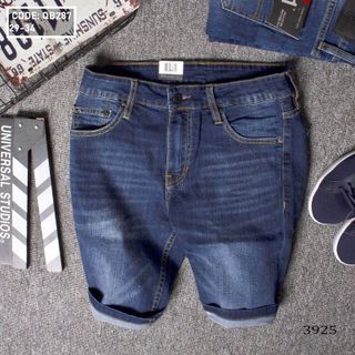 Quần short jean nam trơn cao cấp hai túi