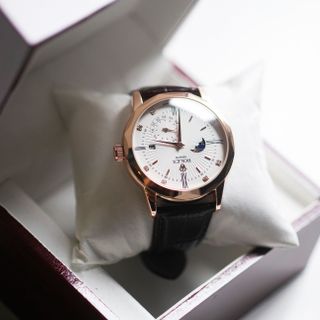 Đồng Hồ Cơ Nam Ro Lex Sun & Moon Dây Da