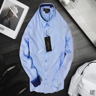 Sơ mi công sở nam tay dài phối chấm bi