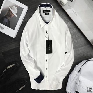 Sơ mi công sở nam tay dài phối chấm bi