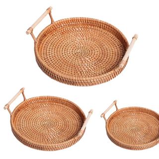 Khay mây guột có tay cầm