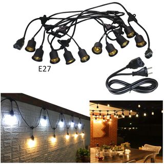 Sỉ 10 Dây đui đèn treo trang trí ngoài trời chống chịu nước 5m 10 đui E27 -5m10x