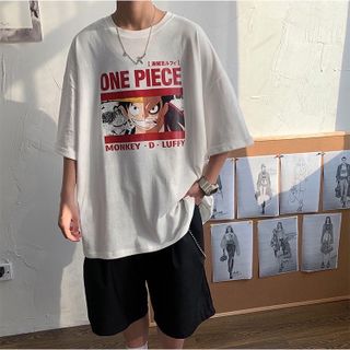 Áo thun tay lỡ form rộng unisex one piece luffy
