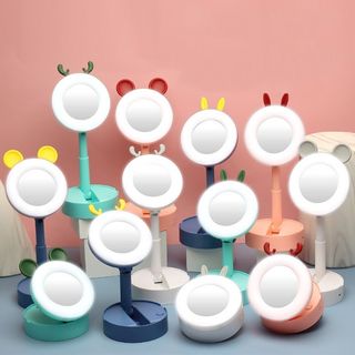 Gương trang điểm đèn led gấp gọn dễ thương