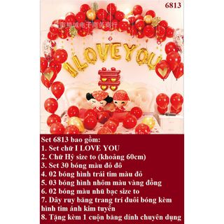 Set bóng trang trí phòng cưới HAPPY WEDDING bong bóng tráng ️nhôm️