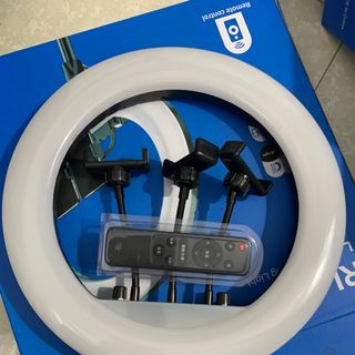 Đèn livestream size 36cm 3 kẹp full cao cấp, có điều khiển từ xa, cổng sạc usb, núm xoay cơ