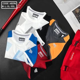 Áo thun nam cổ tròn tay phối
