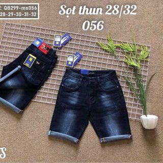 Quần short jean nam màu xanh xước nhẹ co giãn giá sỉ