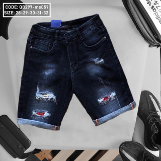 Quần short jean nam rách nhẹ ms057