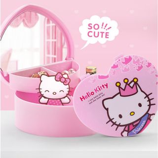 Hộp Đựng Trang Sức Hình Trái Tim Kèm Gương Tiện Dụng
