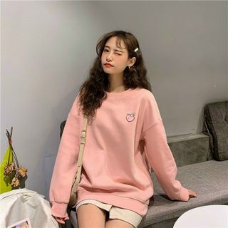 Áo sweater thêu trái cây dễ thương chất thun PE mềm mịn