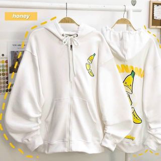 Áo Hoodie Nỉ Bông Mềm Mịn Form Rộng Banana Cho Nữ