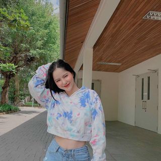 Áo crop top loang màu
