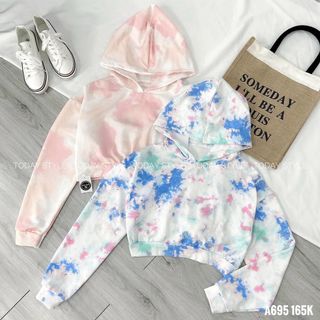 Áo crop top loang màu