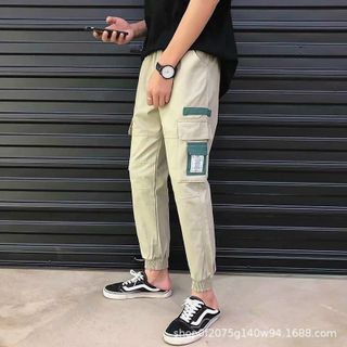 Quần kaki 1 túi hộp xanh mềm mịn năng động