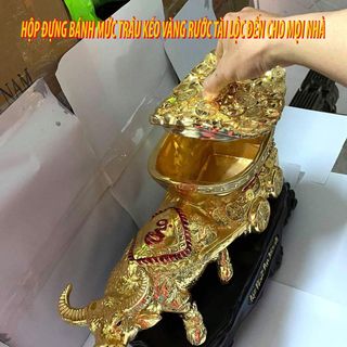Hộp đựng bánh mức trâu kéo vàng tết 2021