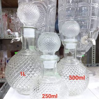 Chai Rượu Thủy Tinh Kim Cương Bầu 500ml