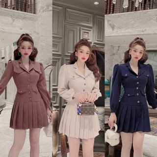 Đầm vest dập ly