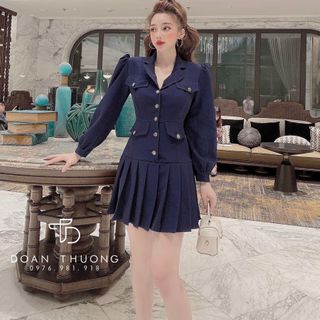 Đầm vest dập ly