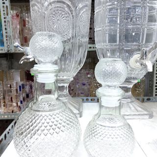 Chai Rượu Thủy Tinh Kim Cương Bầu 500ml