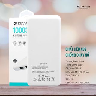 PIN DỰ PHÒNG 10.000MAH SẠC SIÊU NHANH QC 3.0 - DEVIA