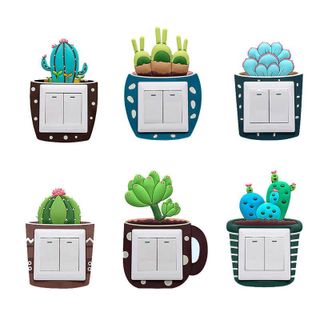 Miếng dán trang trí ổ điện hình 3D decor dễ thương