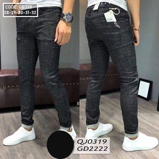 Quần jean dài nam màu đen mờ