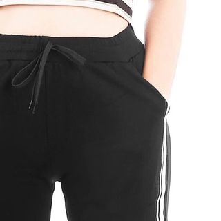 Quần baggy cạp chun phối sọc , quần thể thao nữ phối sọc , quần tập gym, quần thể dục