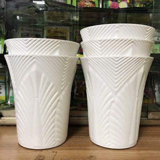 Chậu Chiếc lá Nhựa giả sứ- Đẹp - bền (CL210)